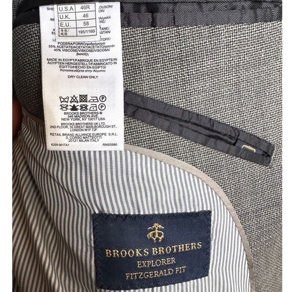Brooks Brothers Explorer Fitzgerald Fit Gray Wool Blend Sport Coat Blazer 46R - Picture 5 of 7